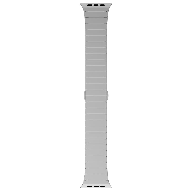 For Apple Watch Series 9 45mm One-bead Paint Alloy Butterfly Buckle Watch Band(Silver) - free shipping - PMC TechLife - Order now!