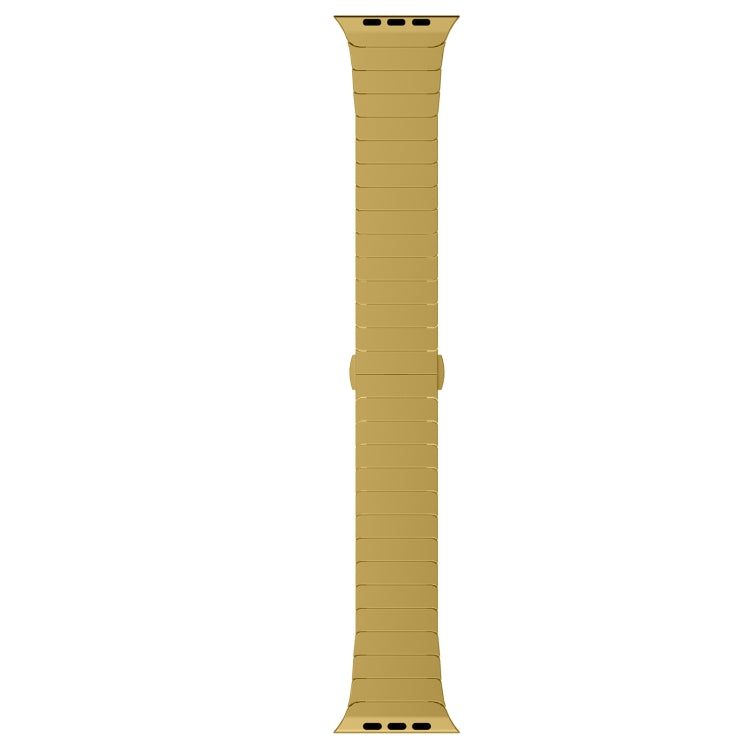For Apple Watch Series 6 44mm One-bead Paint Alloy Butterfly Buckle Watch Band(Gold) - free shipping - PMC TechLife - Order now!