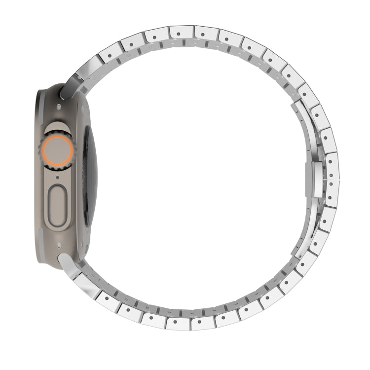 For Apple Watch Series 4 44mm One-bead Paint Alloy Butterfly Buckle Watch Band(Silver) - free shipping - PMC TechLife - Order now!