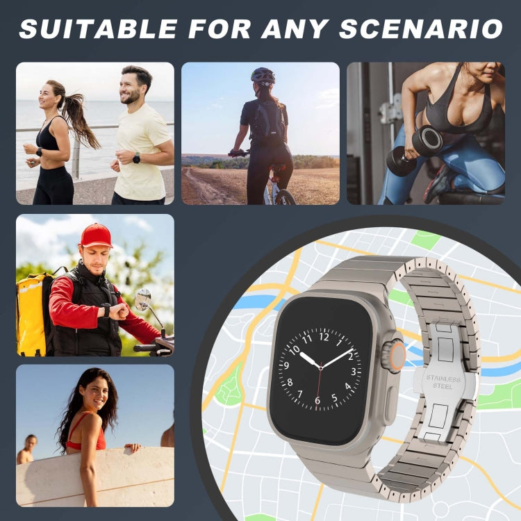 For Apple Watch Series 3 42mm One-bead Paint Alloy Butterfly Buckle Watch Band(Gold) - free shipping - PMC TechLife - Order now!