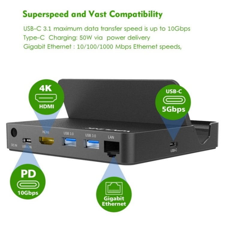 WAVLINK UHP3D01G Gigabit Ethernet USB 3.0 Multi-Function HUB 4K HD Docking Station(UK Plug) - free shipping - PMC Jewellery - Order now!