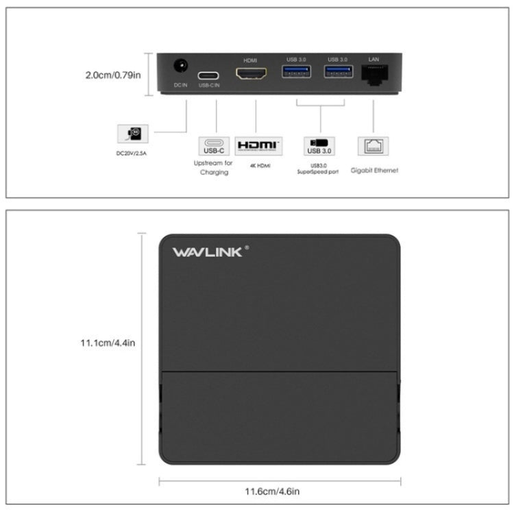 WAVLINK UHP3D01G Gigabit Ethernet USB 3.0 Multi-Function HUB 4K HD Docking Station(UK Plug) - free shipping - PMC Jewellery - Order now!