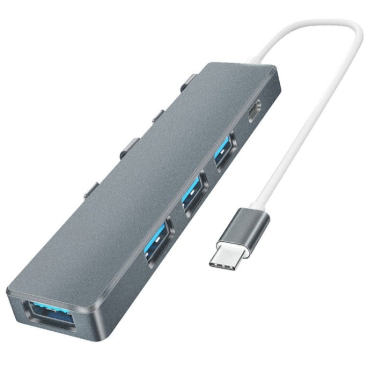 ADS-301C USB-C / Type-C to USB-C + USB 3.0 + 3 x USB 2.0 Expander HUB(Grey) - USB HUB by PMC TechLife | Online Shopping South Africa | PMC TechLife | Buy Now Pay Later Mobicred