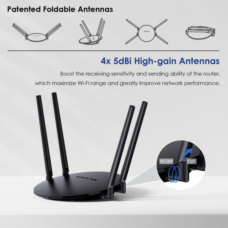 WAVLINK WN530G3 4x 5dBi Foldable Antenna AC1200 Dual Band Wireless Repeater Router, Plug:EU Plug - free shipping - PMC Jewellery - Order now!
