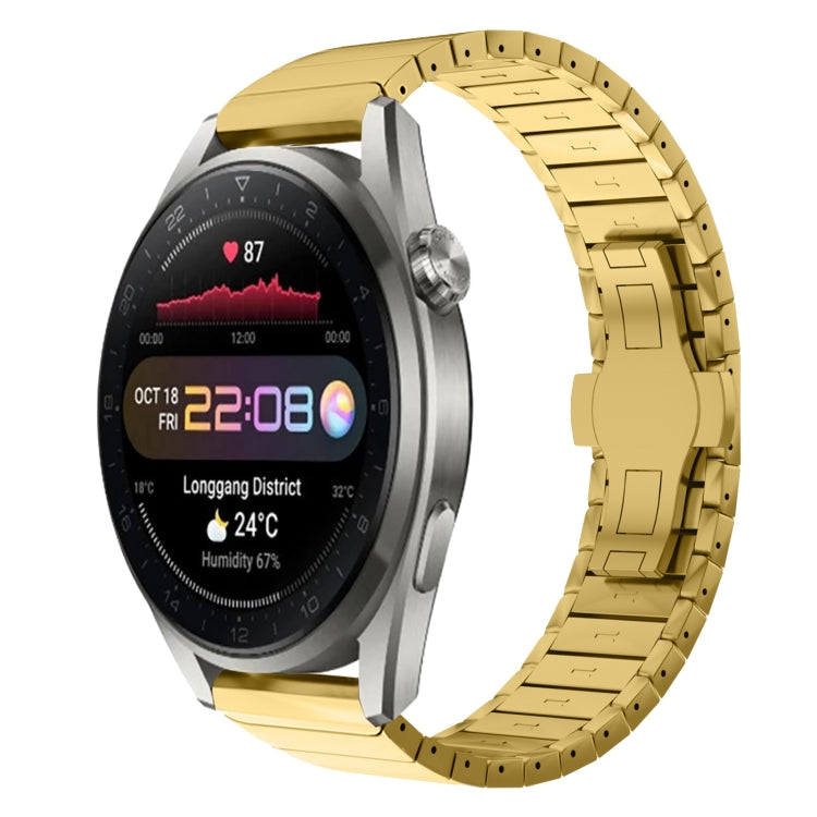 For Huawei Watch3 Pro New 22mm One Bead Paint Butterfly Buckle Alloy Watch Band(Gold) - free shipping - PMC TechLife - Order now!