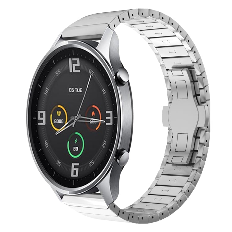 For Xiaomi Watch Color 22mm One Bead Paint Butterfly Buckle Alloy Watch Band(Silver) - free shipping - PMC TechLife - Order now!