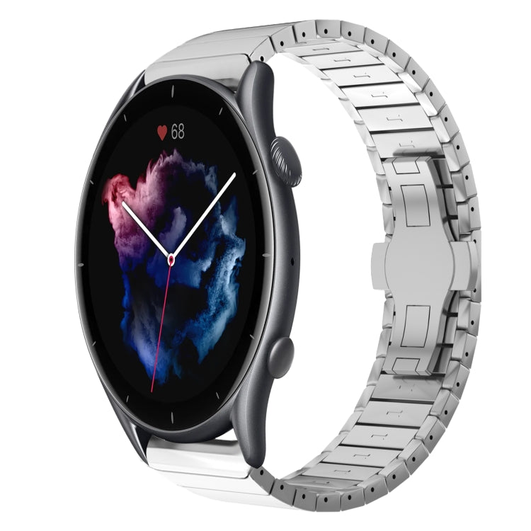 For Amazfit Watch GTR 3 22mm One-Bead Paint Butterfly Buckle Alloy Watch Band(Silver) - free shipping - PMC TechLife - Order now!