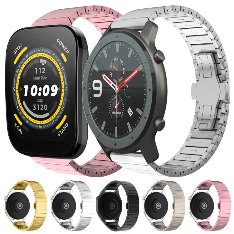 For Amazfit Watch GTR 4 22mm One-Bead Paint Butterfly Buckle Alloy Watch Band(Gold) - free shipping - PMC TechLife - Order now!