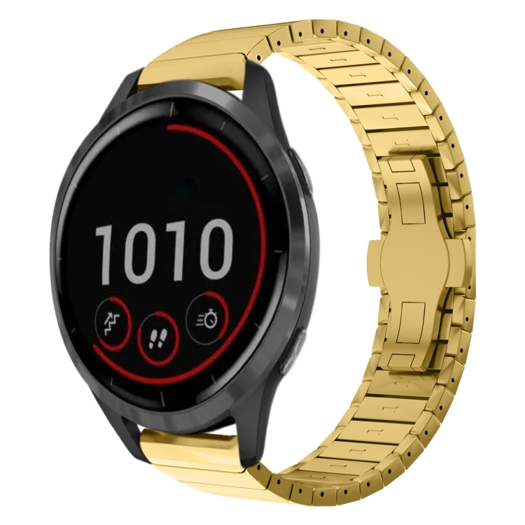 For Garmin Vivoactive 4 22mm One Bead Paint Butterfly Buckle Alloy Watch Band(Gold) - free shipping - PMC TechLife - Order now!