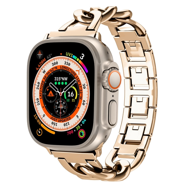 For Apple Watch Ultra 49mm Quick-Release Metal Chain Watch Band(Rose Gold) - free shipping - PMC TechLife - Order now!