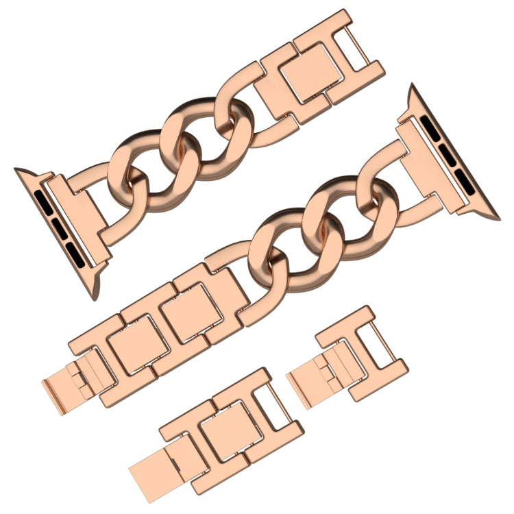For Apple Watch Series 8 45mm Quick-Release Metal Chain Watch Band(Rose Gold) - free shipping - PMC TechLife - Order now!