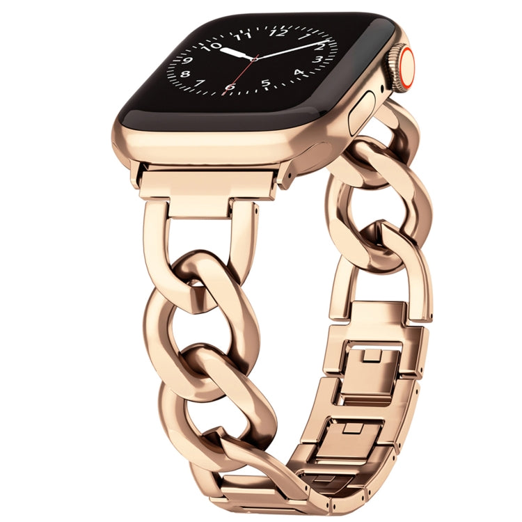 For Apple Watch SE 2022 44mm Quick-Release Metal Chain Watch Band(Rose Gold) - free shipping - PMC TechLife - Order now!