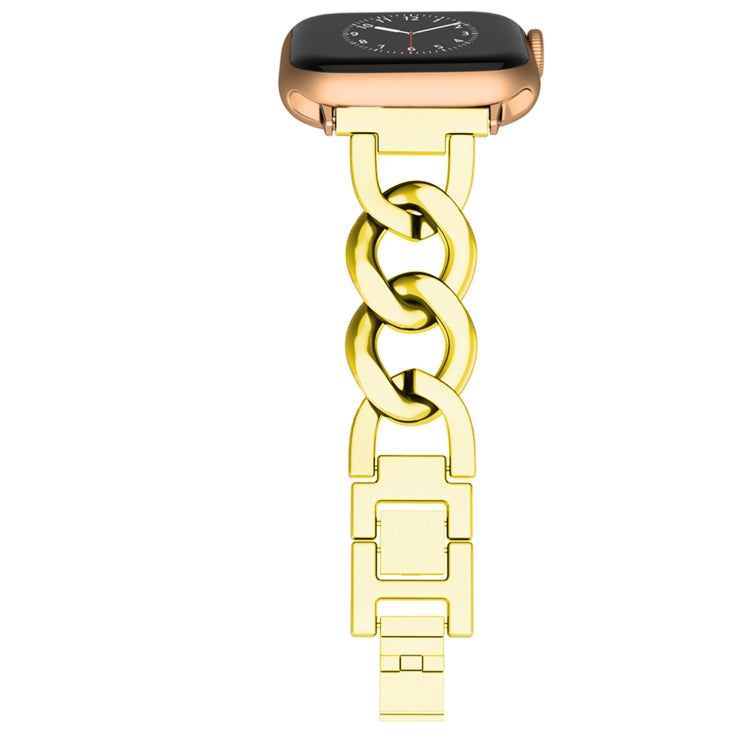 For Apple Watch Series 7 45mm Quick-Release Metal Chain Watch Band(Gold) - free shipping - PMC TechLife - Order now!