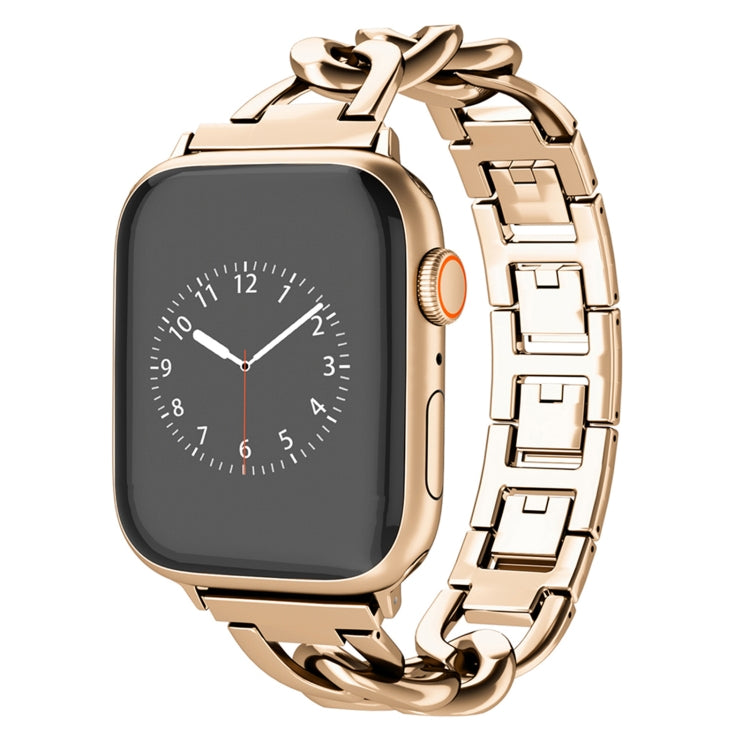 For Apple Watch SE 2023 40mm Quick-Release Metal Chain Watch Band(Rose Gold) - free shipping - PMC TechLife - Order now!