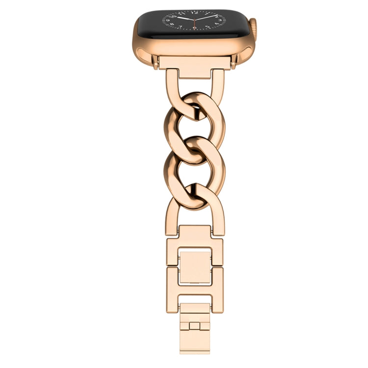 For Apple Watch SE 2023 40mm Quick-Release Metal Chain Watch Band(Rose Gold) - free shipping - PMC TechLife - Order now!