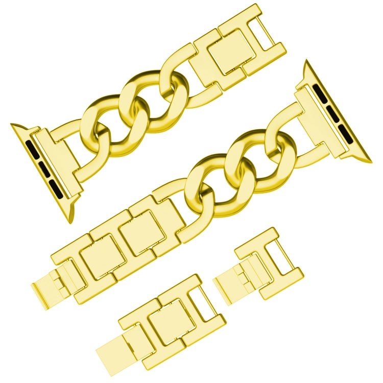 For Apple Watch Series 8 41mm Quick-Release Metal Chain Watch Band(Gold) - free shipping - PMC TechLife - Order now!