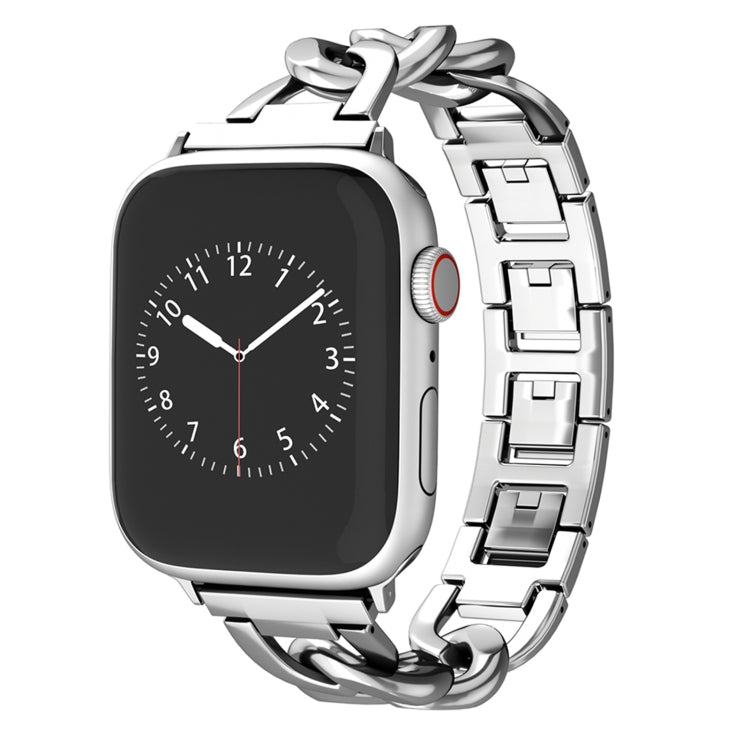 For Apple Watch Series 7 41mm Quick-Release Metal Chain Watch Band(Silver) - free shipping - PMC TechLife - Order now!