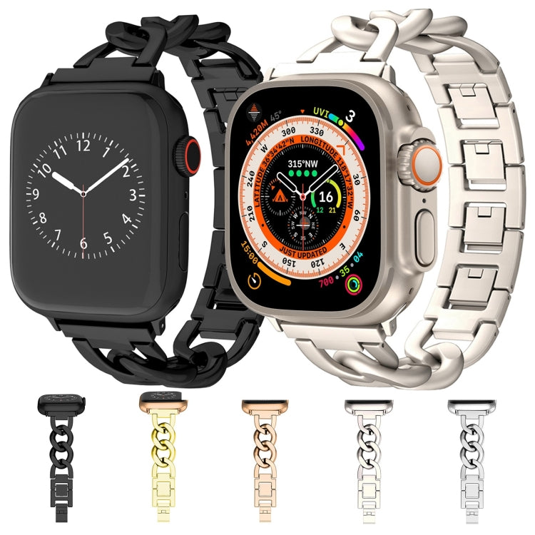 For Apple Watch Series 9 41mm Quick-Release Metal Chain Watch Band(Rose Gold) - free shipping - PMC TechLife - Order now!