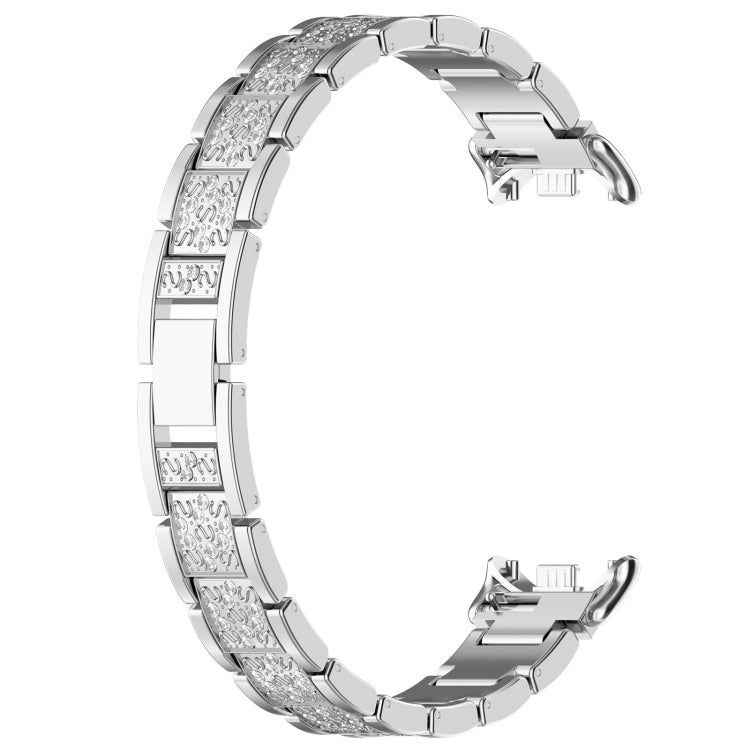 For Xiaomi Smart Band 9 / 9 NFC Diamond Three Beads Stainless Steel Metal Watch Band(Silver) - free shipping - PMC TechLife - Order now!