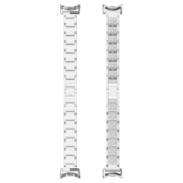 For Xiaomi Smart Band 9 / 9 NFC Diamond Three Beads Stainless Steel Metal Watch Band(Silver) - free shipping - PMC TechLife - Order now!