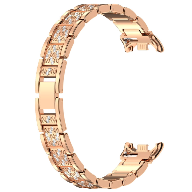 For Xiaomi Smart Band 9 / 9 NFC Diamond Three Beads Stainless Steel Metal Watch Band(Rose Gold) - free shipping - PMC TechLife - Order now!