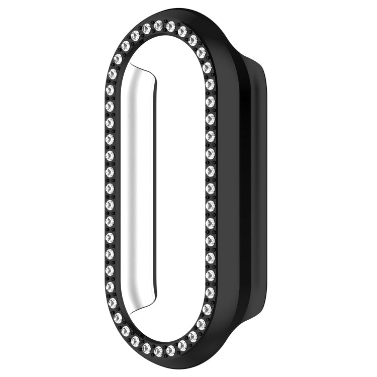 For Xiaomi Smart Band 9 NFC Diamond Half Coverage Hollow PC Watch Protective Case(Black) - Watch Cases by PMC TechLife | Online Shopping South Africa | PMC TechLife | Buy Now Pay Later Mobicred