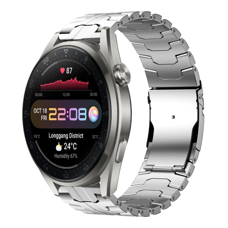 For Huawei Watch 3 Pro New 22mm Double Lock Buckle Turtle Steel Watch Band(Silver) - free shipping - PMC TechLife - Order now!