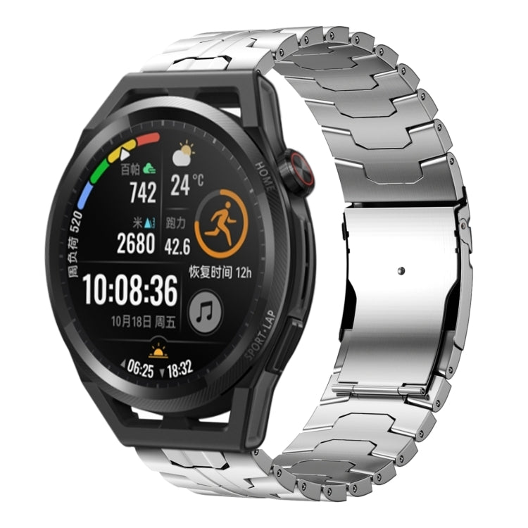 For Huawei Watch GT Runner 22mm Double Lock Buckle Turtle Steel Watch Band(Silver) - free shipping - PMC TechLife - Order now!