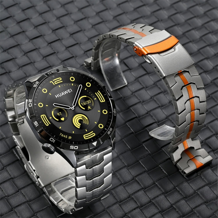 For Huawei Watch 4 / 4 Pro 22mm Double Lock Buckle Turtle Steel Watch Band(Silver) - free shipping - PMC TechLife - Order now!