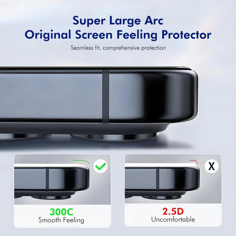 For iPhone 16 Pro Max 2pcs ENKAY 300C Super Large Arc Full Coverage High Aluminum-silicon Tempered Glass Film Black - free shipping - PMC Jewellery - Order now!
