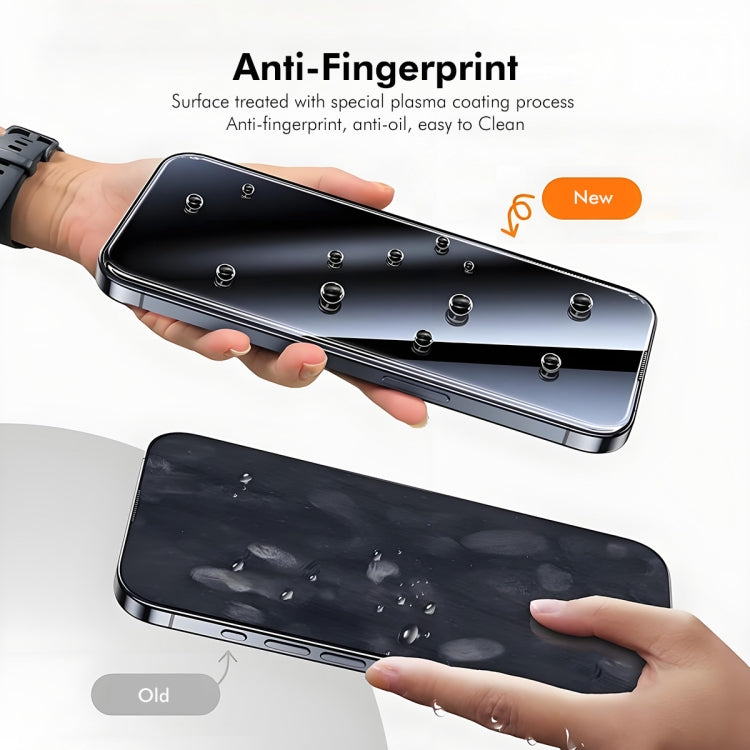 For iPhone 16 Pro Max 2pcs ENKAY 300C Super Large Arc Full Coverage High Aluminum-silicon Tempered Glass Film Black - free shipping - PMC Jewellery - Order now!