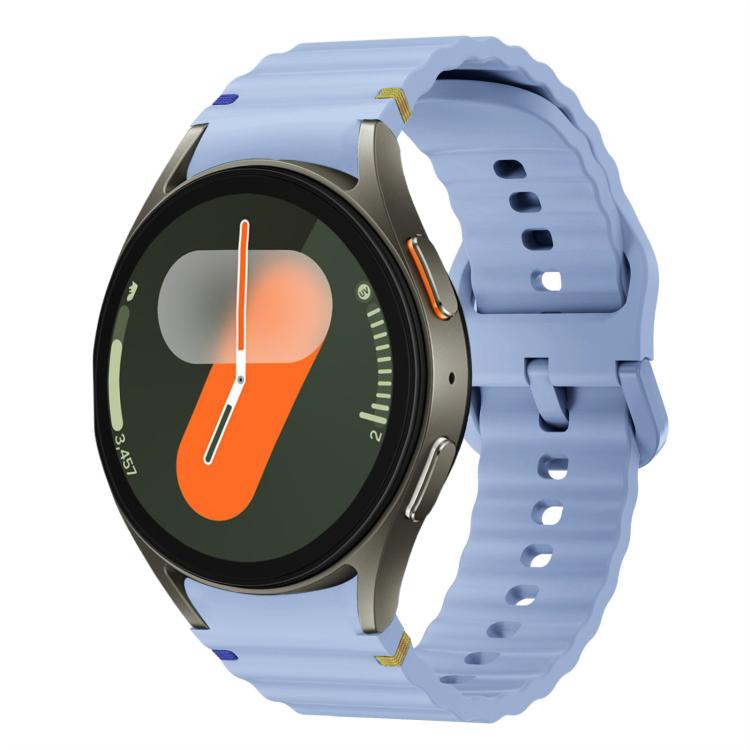 For Samsung Galaxy Watch 7 40 / 44mm Wave Pattern Stitched Silicone Watch Band(Light Blue) - free shipping - PMC TechLife - Order now!