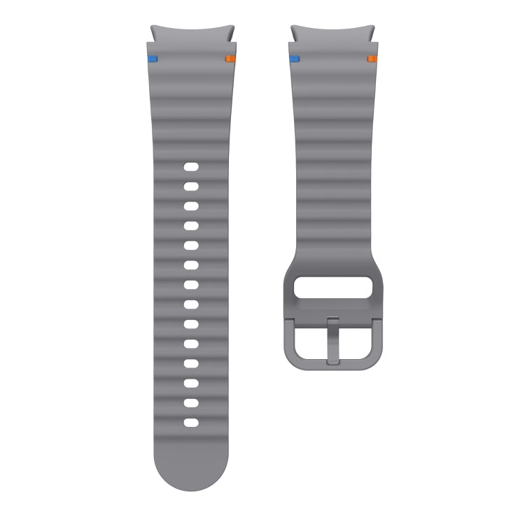 For Samsung Galaxy Watch 7 40 / 44mm Wave Pattern Stitched Silicone Watch Band(Dark Gray) - free shipping - PMC TechLife - Order now!