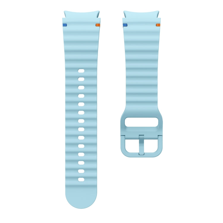 For Samsung Galaxy Watch 6 40 / 44mm Wave Pattern Stitched Silicone Watch Band(Light Blue) - free shipping - PMC TechLife - Order now!