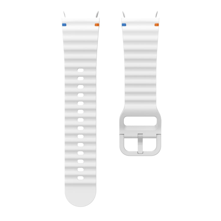 For Samsung Galaxy Watch 5 40 / 44mm Wave Pattern Stitched Silicone Watch Band(White) - free shipping - PMC TechLife - Order now!