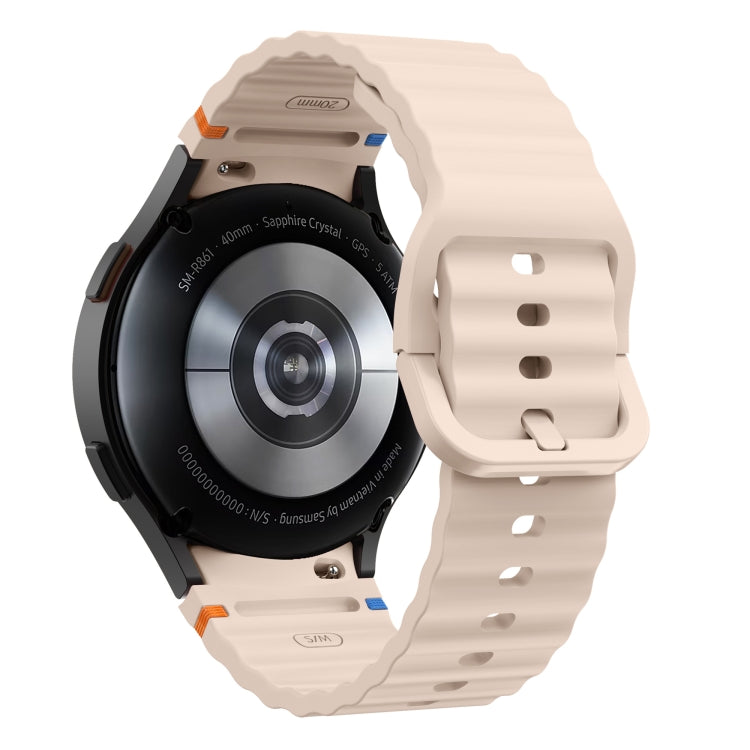For Samsung Galaxy Watch 5 40 / 44mm Wave Pattern Stitched Silicone Watch Band(Pink) - free shipping - PMC TechLife - Order now!