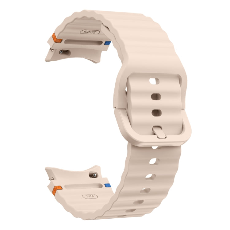 For Samsung Galaxy Watch 5 40 / 44mm Wave Pattern Stitched Silicone Watch Band(Pink) - free shipping - PMC TechLife - Order now!