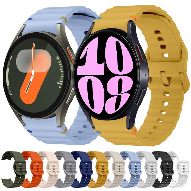 For Samsung Galaxy Watch 6 40 / 44mm Wave Pattern Stitched Silicone Watch Band(Pink) - free shipping - PMC TechLife - Order now!