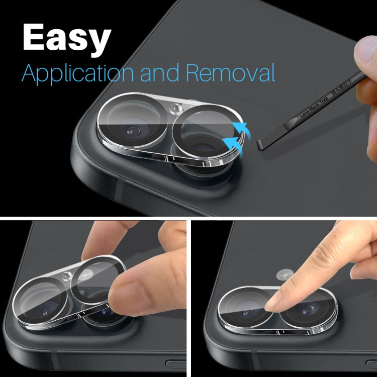 For iPhone 16 / 16 Plus NORTHJO Camera Lens Protector 3D Night Shot Tempered Glass Film(Black) - iPhone 16 Plus Tempered Glass by NORTHJO | Online Shopping South Africa | PMC TechLife | Buy Now Pay Later Mobicred