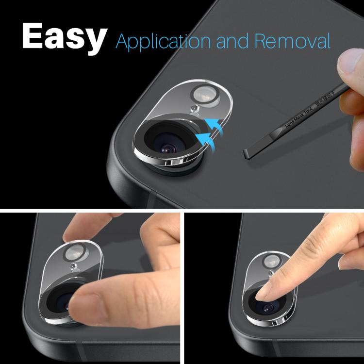 For iPhone 16e NORTHJO Camera Lens Protector 3D Night Shot Tempered Glass Film(Black) - iPhone 16e Tempered Glass by NORTHJO | Online Shopping South Africa | PMC TechLife | Buy Now Pay Later Mobicred