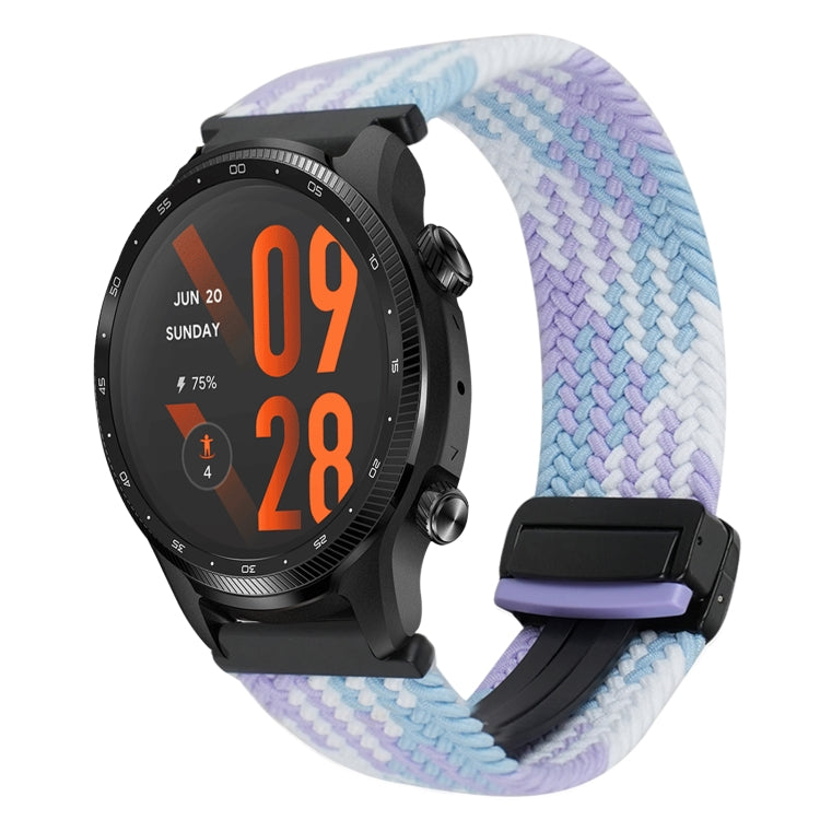 For Ticwatch Pro 3 Ultra 22mm Magnetic Buckle Braided Watch Band(Violet) - free shipping - PMC Jewellery - Order now!