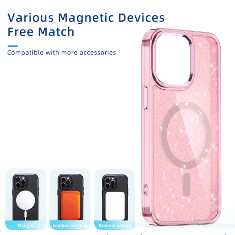 For iPhone 16 Pro Max Glitter MagSafe Shockproof Phone Case(Blue) - iPhone 16 Pro Cases by PMC TechLife | Online Shopping South Africa | PMC TechLife | Buy Now Pay Later Mobicred