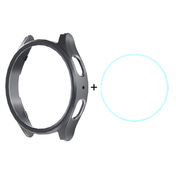 For Samsung Galaxy Watch7 44mm ENKAY Hat-Prince Electroplated Hard PC Case + 0.2mm 9H Glass Screen Protector(Gun Metal) - free shipping - PMc TechLife - Order now!