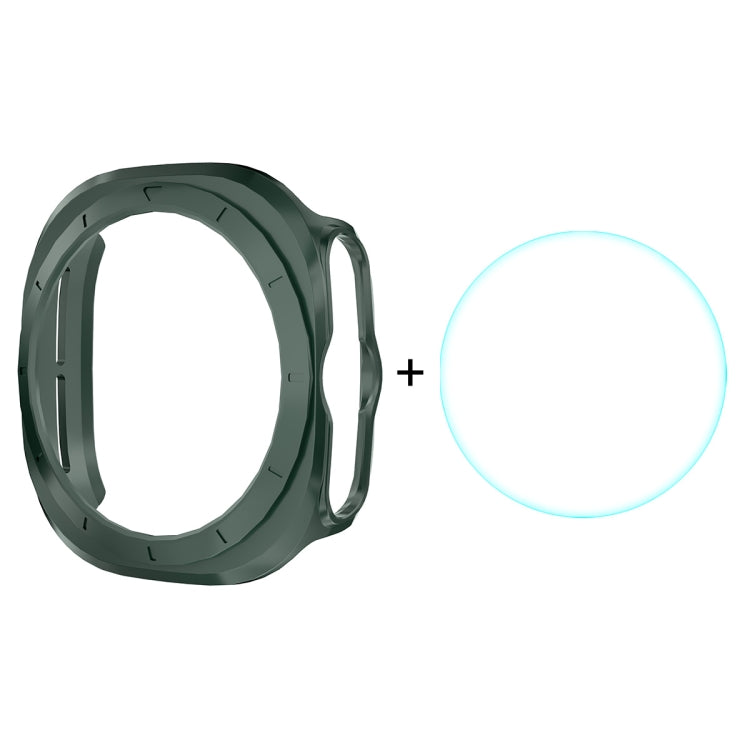 For Samsung Galaxy Watch Ultra 47mm ENKAY Hat-Prince Electroplated Hard PC Case + 0.2mm 9H Glass Screen Protector(Dark Green) - free shipping - PMC Jewellery - Order now!