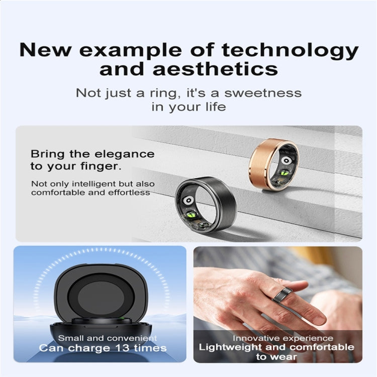 R03 SIZE 8 Smart Ring, Support Heart Rate / Blood Oxygen / Sleep / Multiple Sports Modes(Black) - Smart Rings / Smart Telephones by PMC TechLife | Online Shopping South Africa | PMC TechLife | Buy Now Pay Later Mobicred