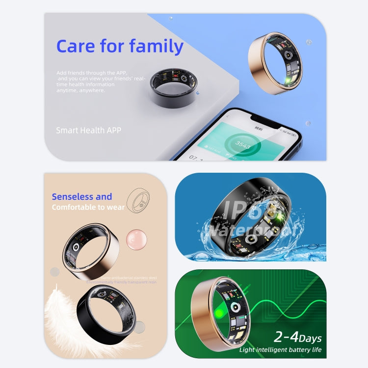 R11M SIZE 8 Smart Ring, Support Heart Rate / Blood Oxygen / Sleep / Multiple Sports Modes(Gold) - Smart Rings / Smart Telephones by PMC TechLife | Online Shopping South Africa | PMC TechLife | Buy Now Pay Later Mobicred