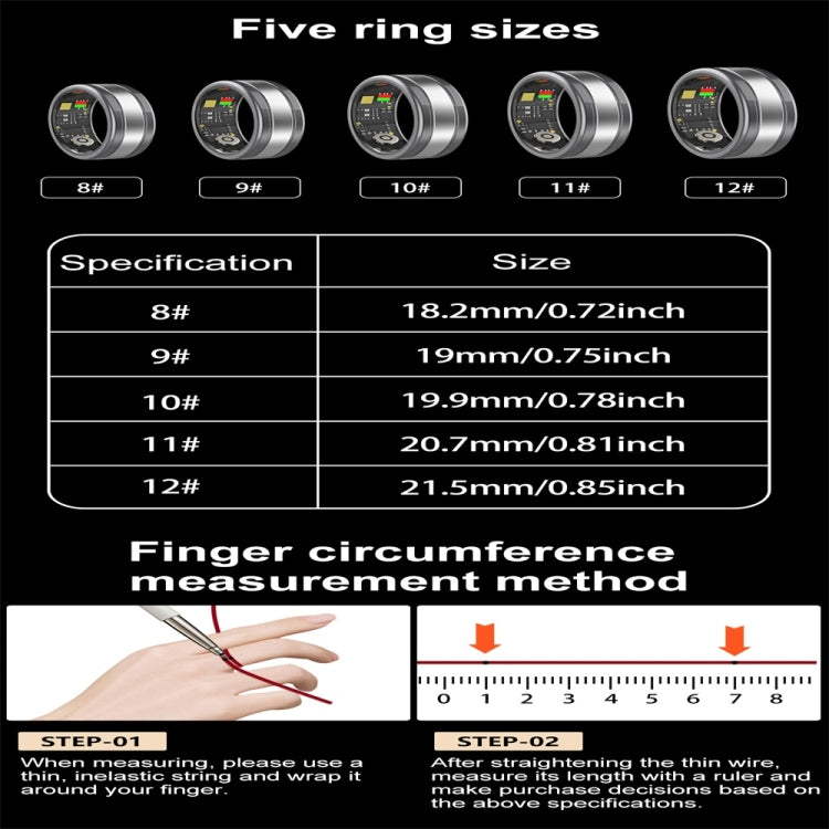 R18 SIZE 10 Smart Ring, Support Heart Rate / Blood Oxygen / Sleep / Multiple Sports Modes(Gold) - Smart Rings / Smart Telephones by PMC TechLife | Online Shopping South Africa | PMC TechLife | Buy Now Pay Later Mobicred