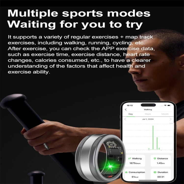 R18 SIZE 11 Smart Ring, Support Heart Rate / Blood Oxygen / Sleep / Multiple Sports Modes(Black) - Smart Rings / Smart Telephones by PMC TechLife | Online Shopping South Africa | PMC TechLife | Buy Now Pay Later Mobicred