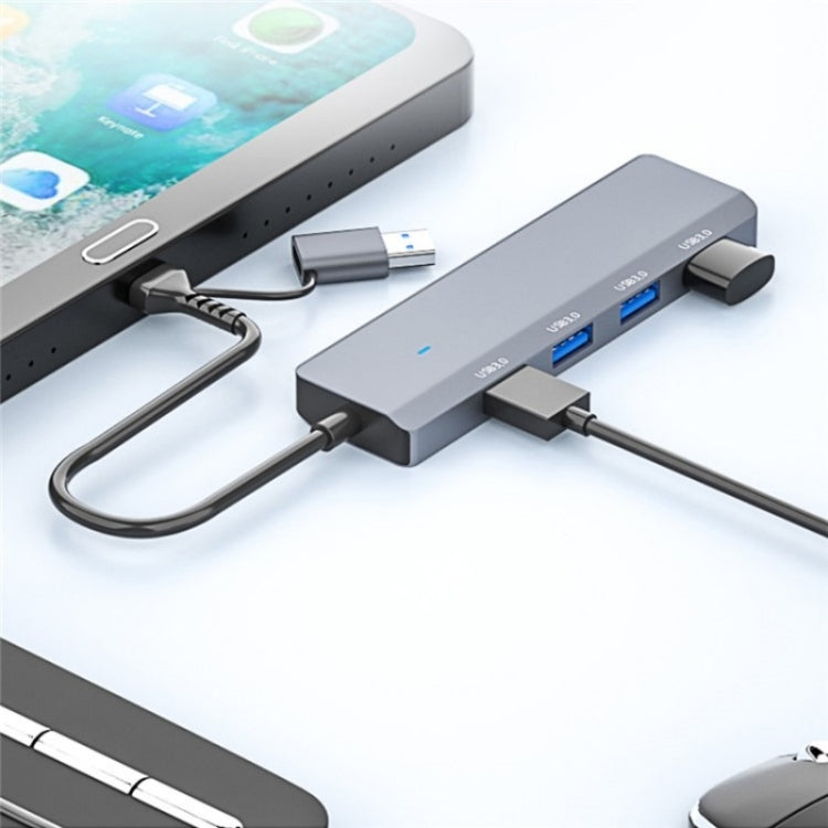 ADS-305D USB / Type-C to USB3.0 4-Ports USB HUB Computer Laptop Adapter Docking Station - USB 3.0 HUB by PMC Jewellery | Online Shopping South Africa | PMC Jewellery | Buy Now Pay Later Mobicred