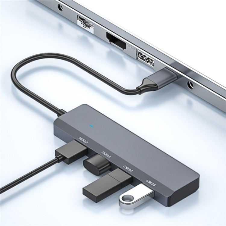 ADS-305C Aluminum Alloy Type-C to 4-Ports USB3.0 USB HUB Laptop Phone Adapter Splitter - USB HUB by PMC Jewellery | Online Shopping South Africa | PMC Jewellery | Buy Now Pay Later Mobicred